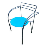 Black lacquered metal armchair Lune d'Argent by Pascal Mourgue 1985