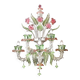 Venetian Floral “Cà Rezzonico” Murano Glass Wall Sconce With Silver Leaf