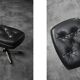 Vintage Mid-Century Scandinavian Modern Black Leather Rectangular Ottoman