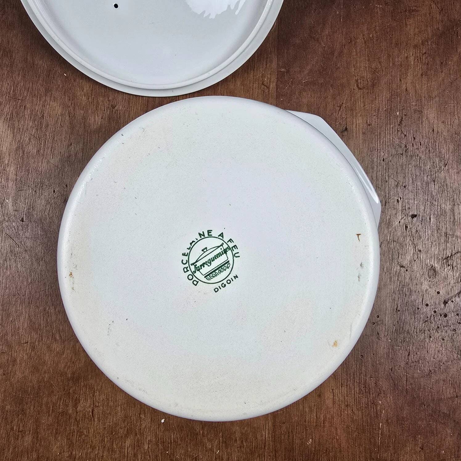 Vintage Digoin fireproof porcelain casserole – Red rose decoration