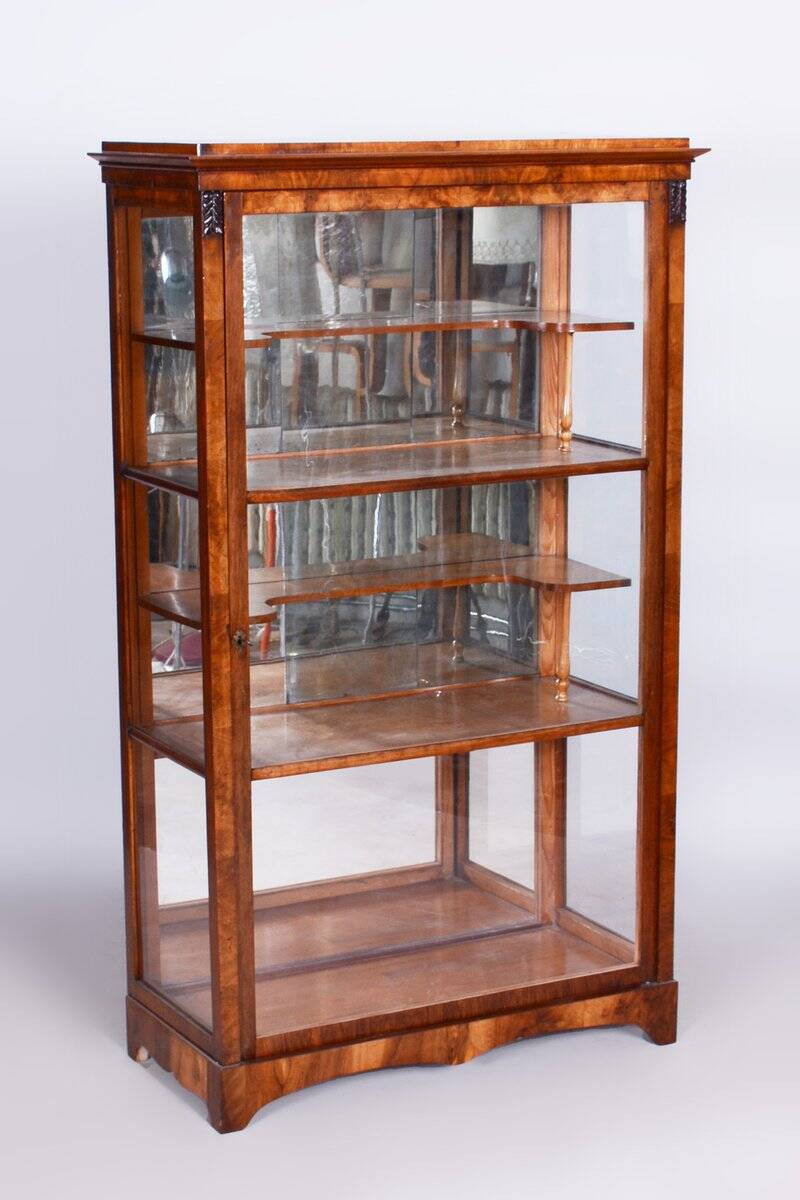 Biedermeier Display Cabinet in Walnut, 1830s