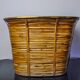 XL basket in rattan and brass, Italy, 1970, 44cm diam