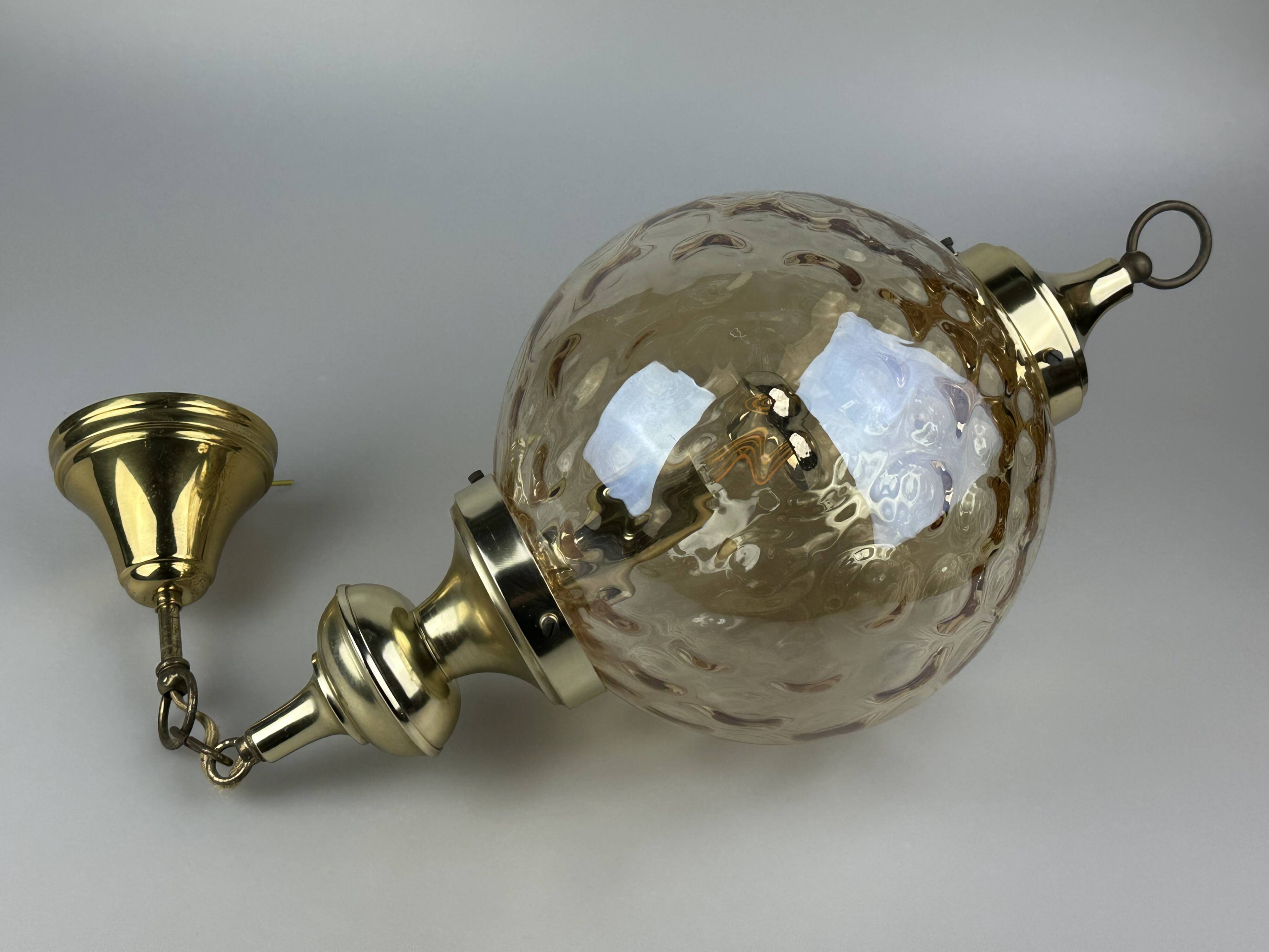 60s 70s ceiling lamp hanging lamp by Glashütte Limburg Germany Space Age