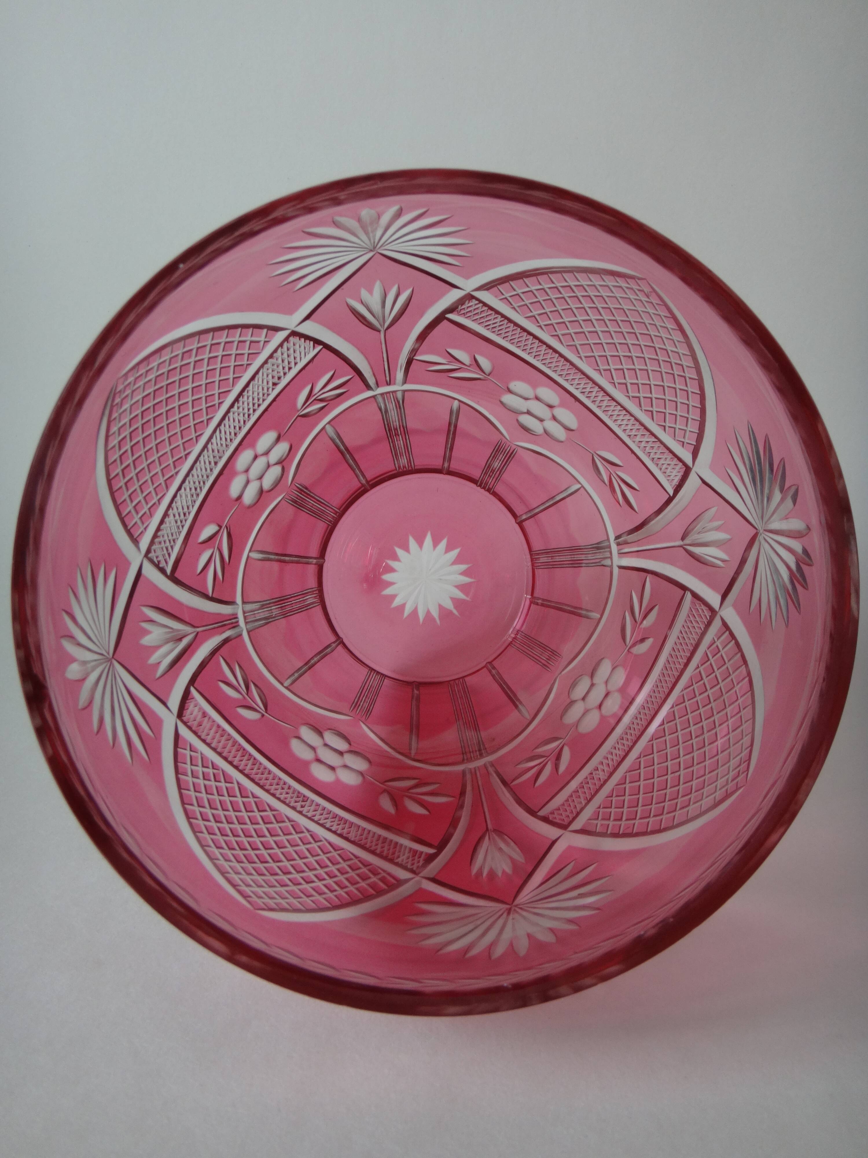 St. Louis Vase St Lambert pink crystal vase 29cm