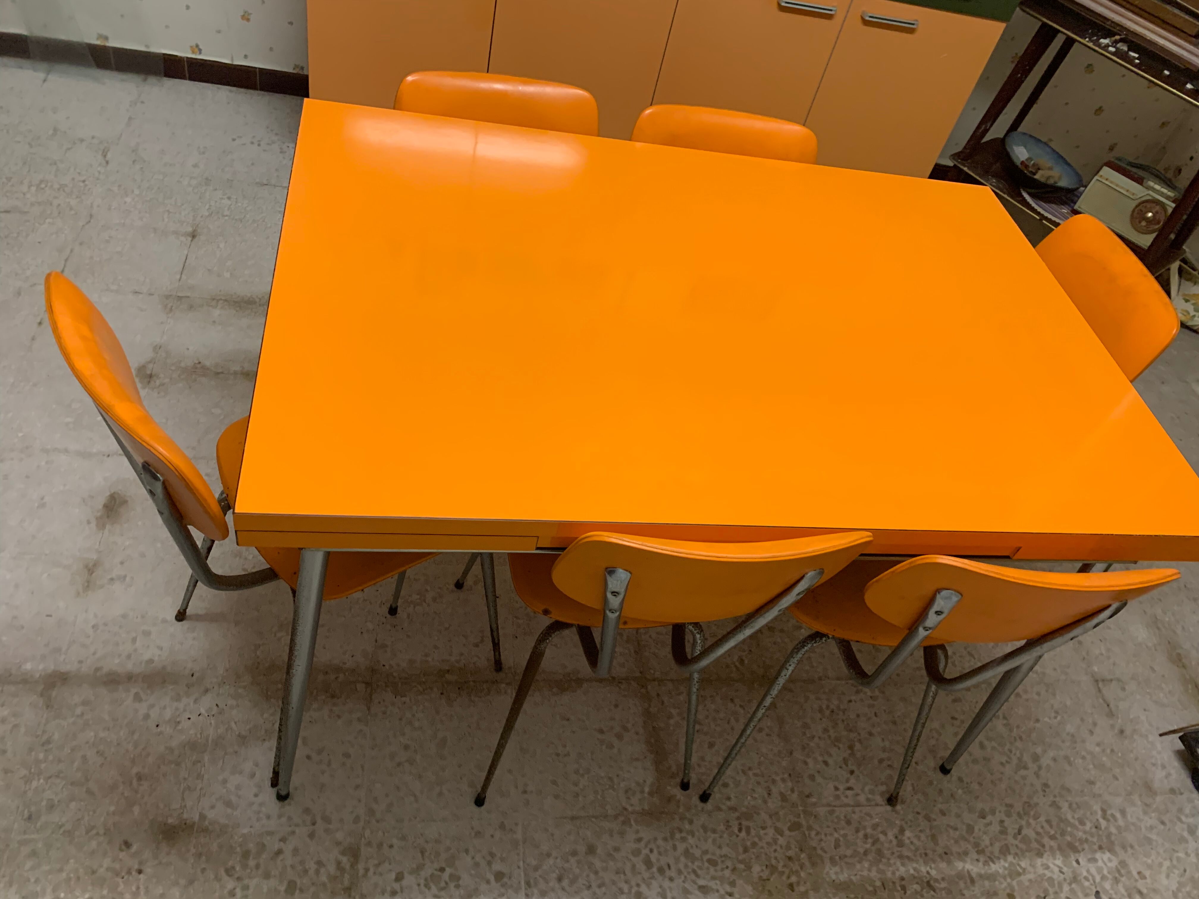Table Formica year 60 & 6 chairs