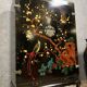 Chinese cabinet in black lacquer and colored decorations