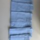 6 cotton and linen napkins, pastel blue, embroidered, OG monograms,