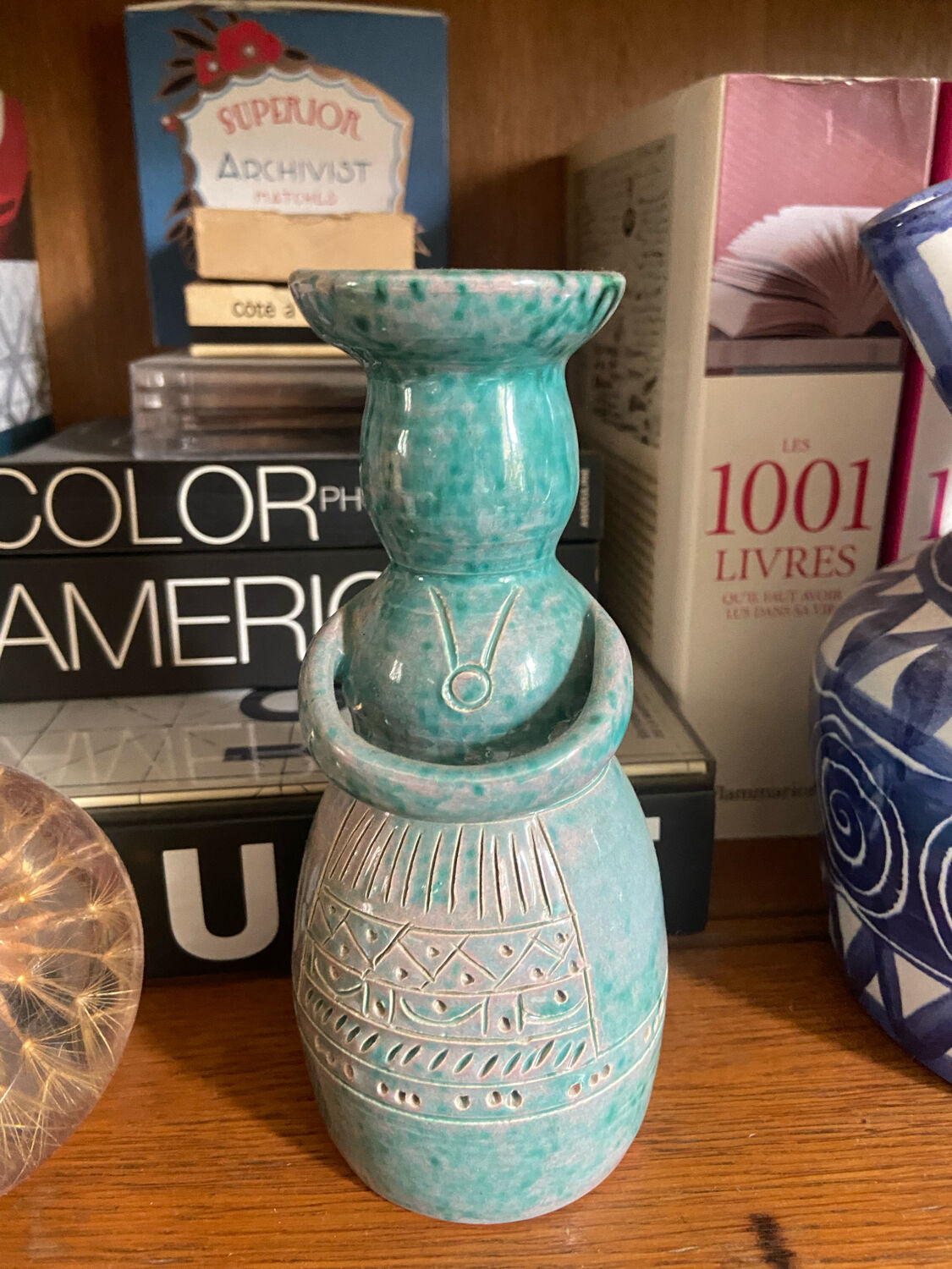 Vintage ceramic candle holder