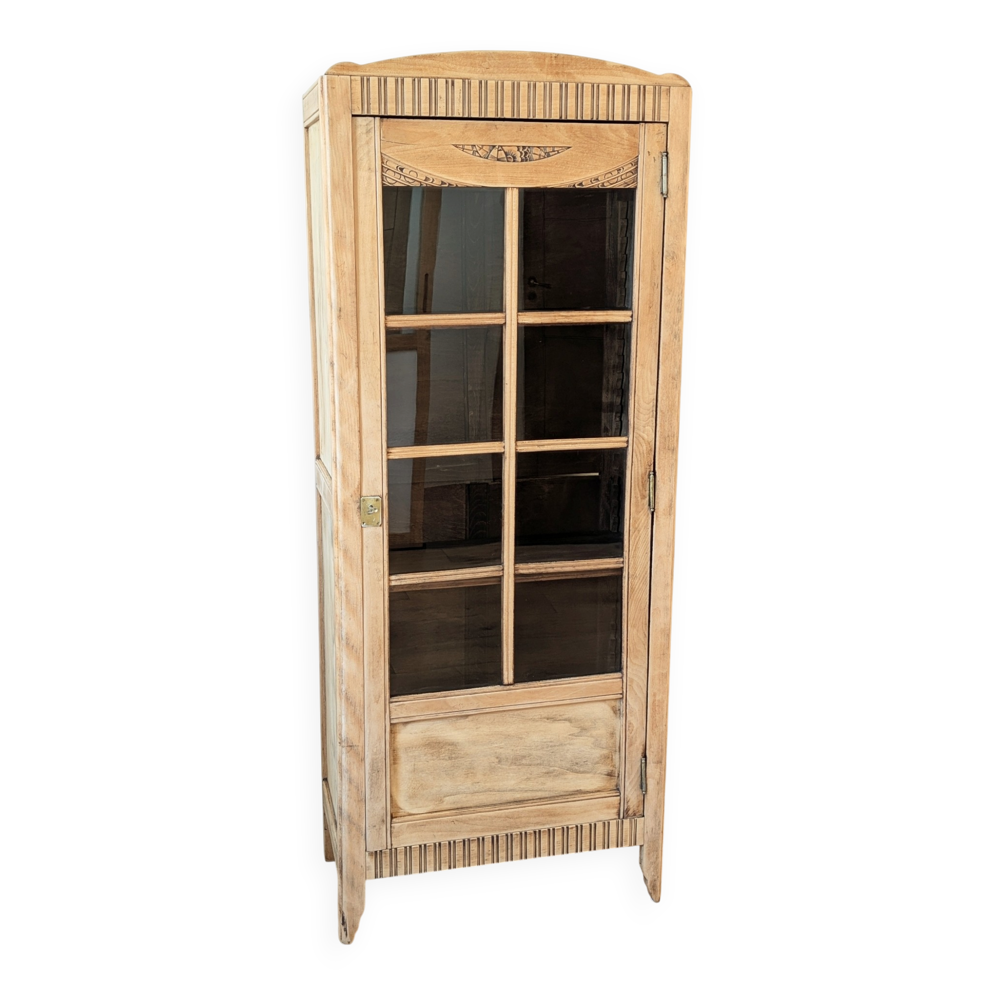 Armoire bonnetière Art Déco vitrée