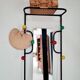 Cloakroom metal coat rack with balls from the 60s
