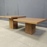 Pair of vintage wooden coffee or side tables, 1960s