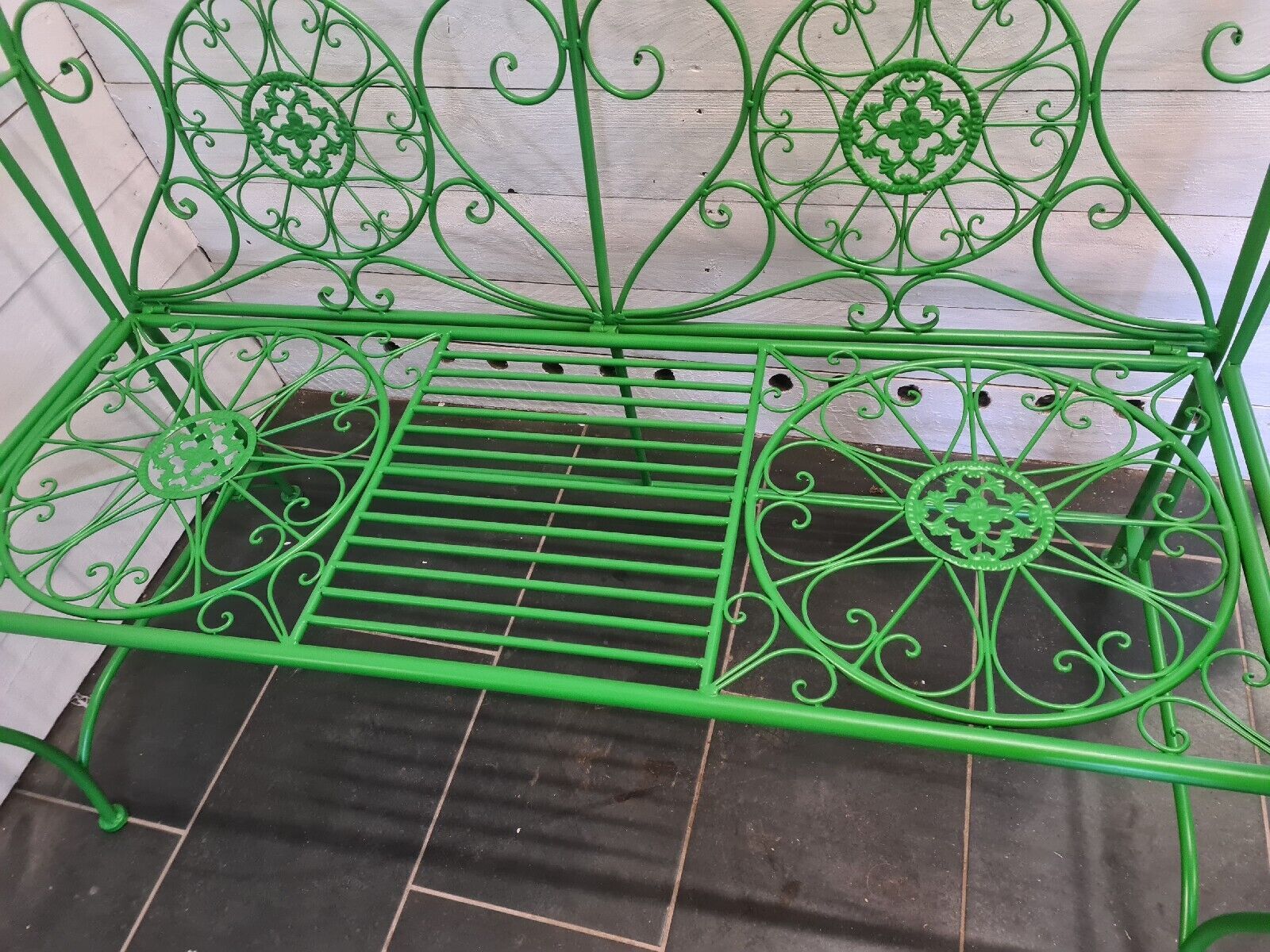 Iron garden bench