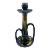 Art Nouveau - Flemish Art Pottery Candlestick - Flame Glaze Technique
