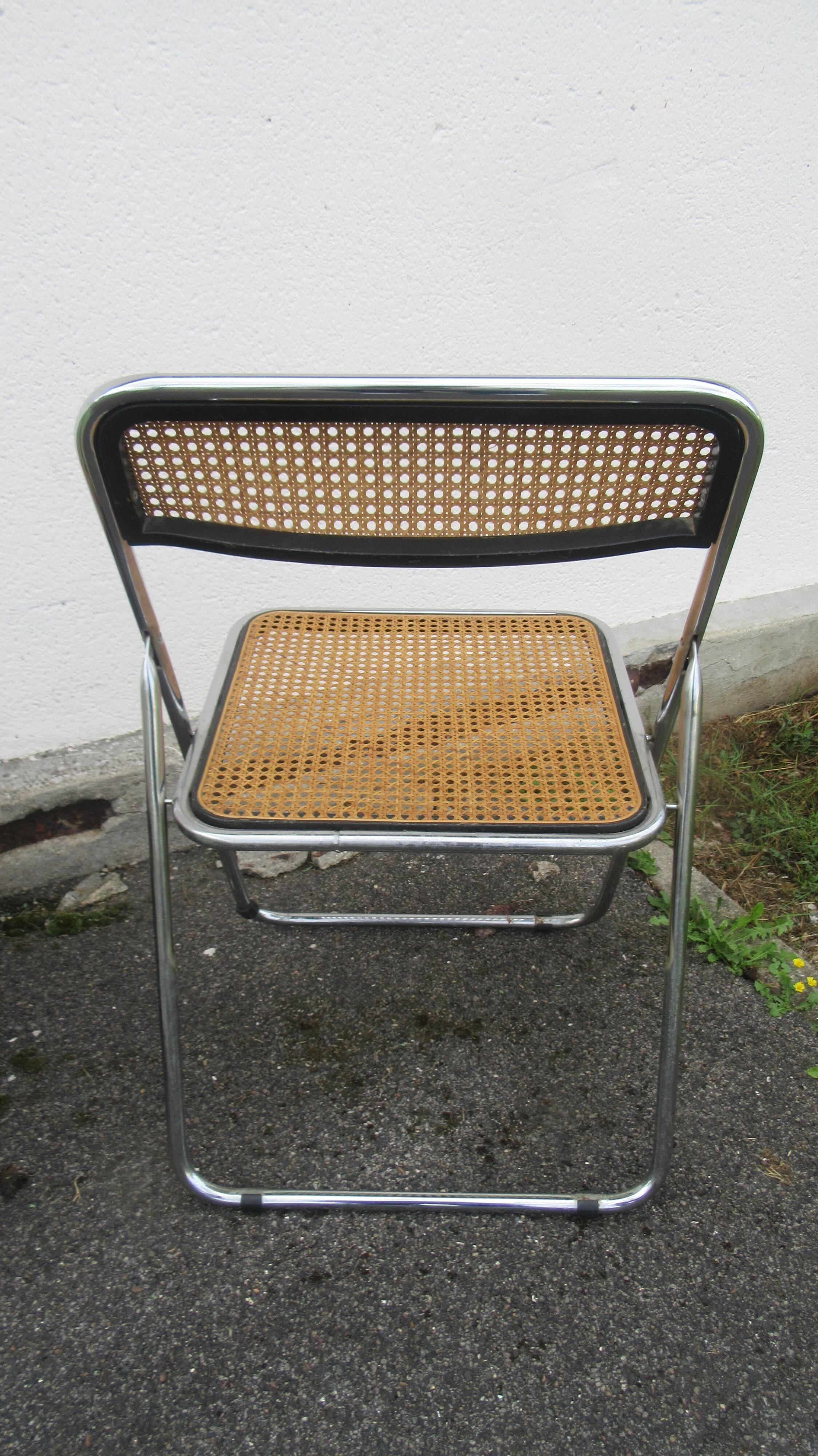 chrome cane folding chair