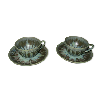 Pair of Denbac sandstone cups