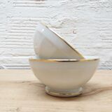 Pair white and gold bowls
