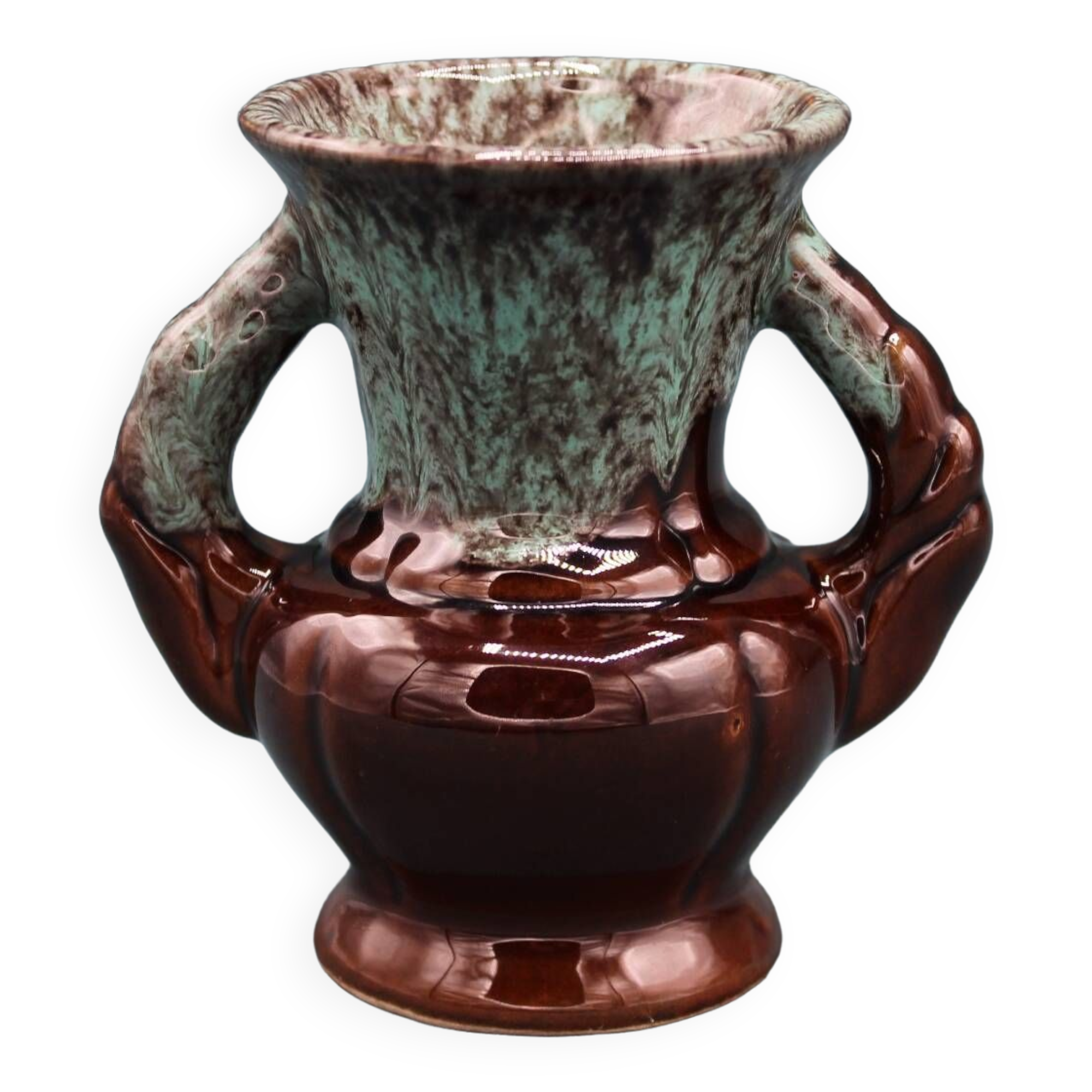 Small vallauris style vase from the adp earthenware factory - handmade - unique - vintage