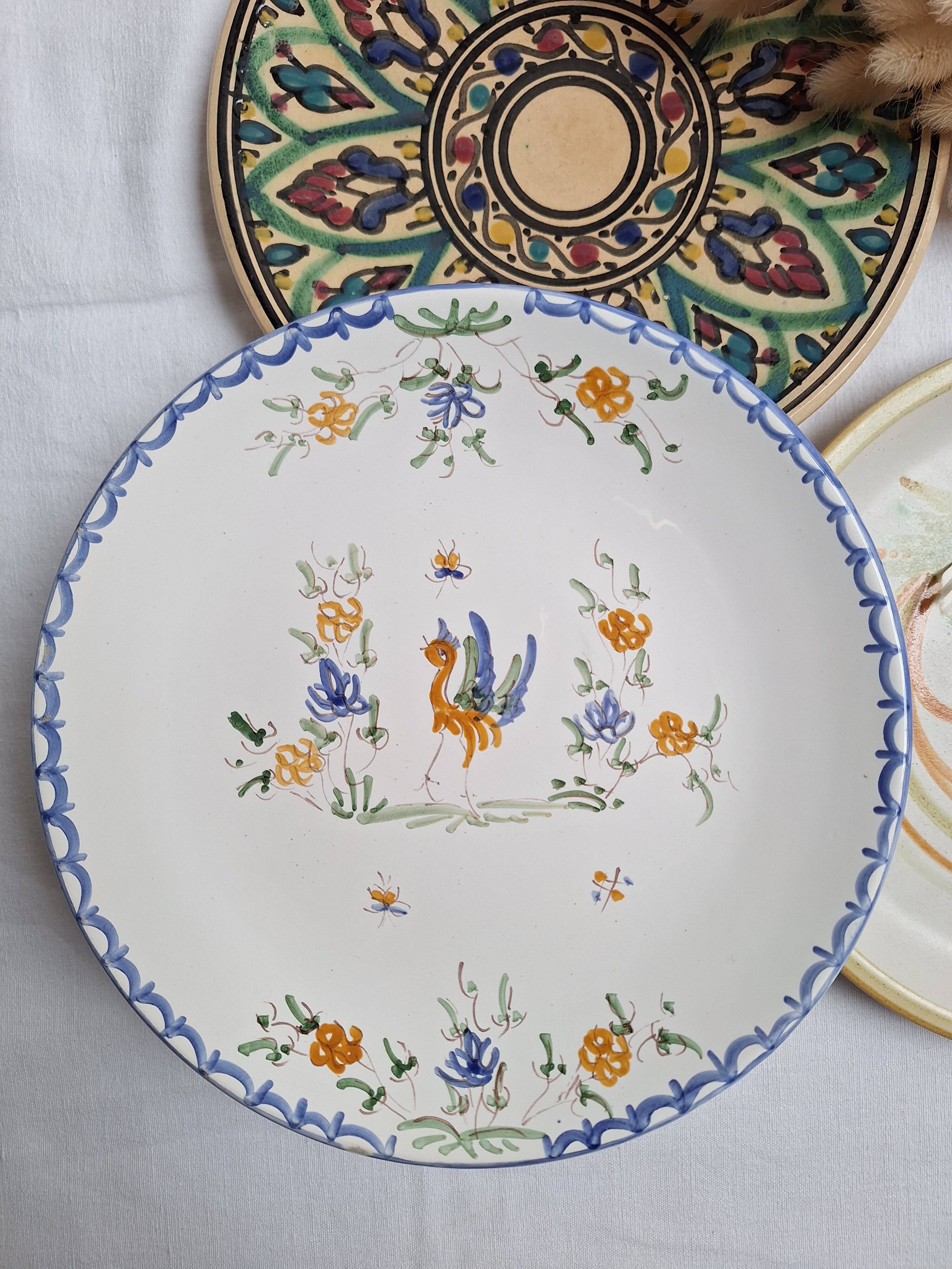 Henriot flat plates, hand-painted
