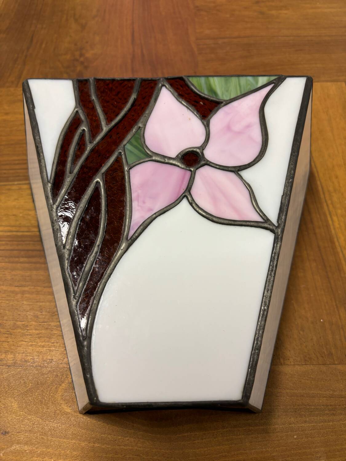 Pair of Art Deco stained glass wall lights