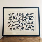 Original screenprint alan fletcher – "cats" – signed & numbered (59/100)