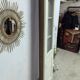 Corner display cabinet with shabby chic patina from the 19th century Gustavian period