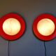 Pair of XXL orange Space Age wall sconces, 1960
