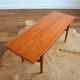 Coffee table double top Danish design teak and rattan 1960