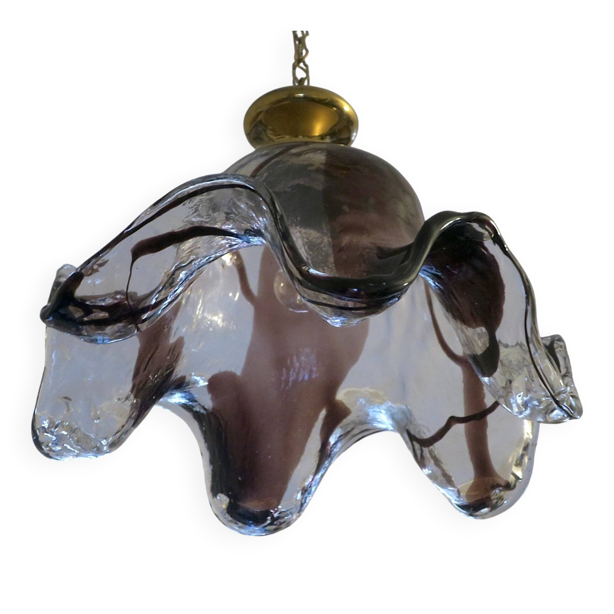 Large art glass pendant light, Pertti Santalahti for Humppila, Norway 1960s