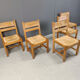 Ensemble de 5 chaises en bois de pin par GM Mobler, années 1960.