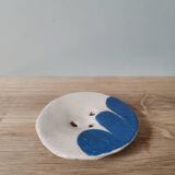 Handmade soap dish blue ceramic pattern