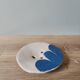 Handmade soap dish blue ceramic pattern