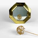 Vintage brass octagonal mirror