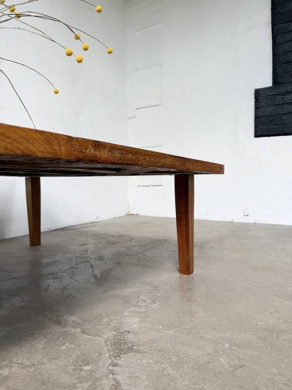 1940s inlaid oak coffee table