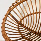 Pair of rattan armchairs, italy 60s