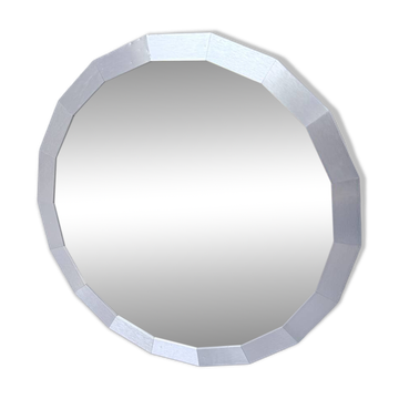 Miroir hexagonal métal brossé 1970