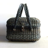 Bressan basket in blackened rattan