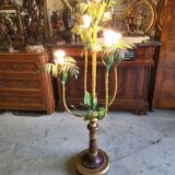 Metal and bamboo floor lamp of the 1960