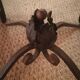 Wrought iron and marble coffee table