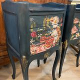 Decorated and patinated bedside tables