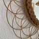 Vintage 1960s sunburst flower rattan wicker French Riviera mirror - 49 cm