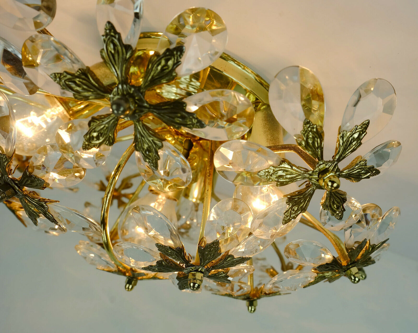 Palwa ceiling fixture glass blossom light 1970s