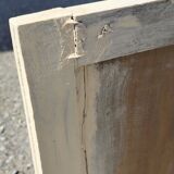 Small Parisian sideboard with one drawer and two doors, white lacquered