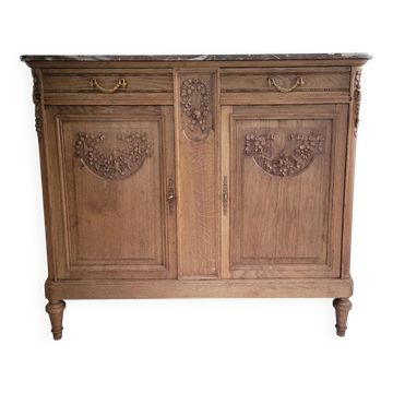 Buffet bahut meuble de rangement français style Louis XVI plateau marb