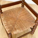 Beaded wood corner chair