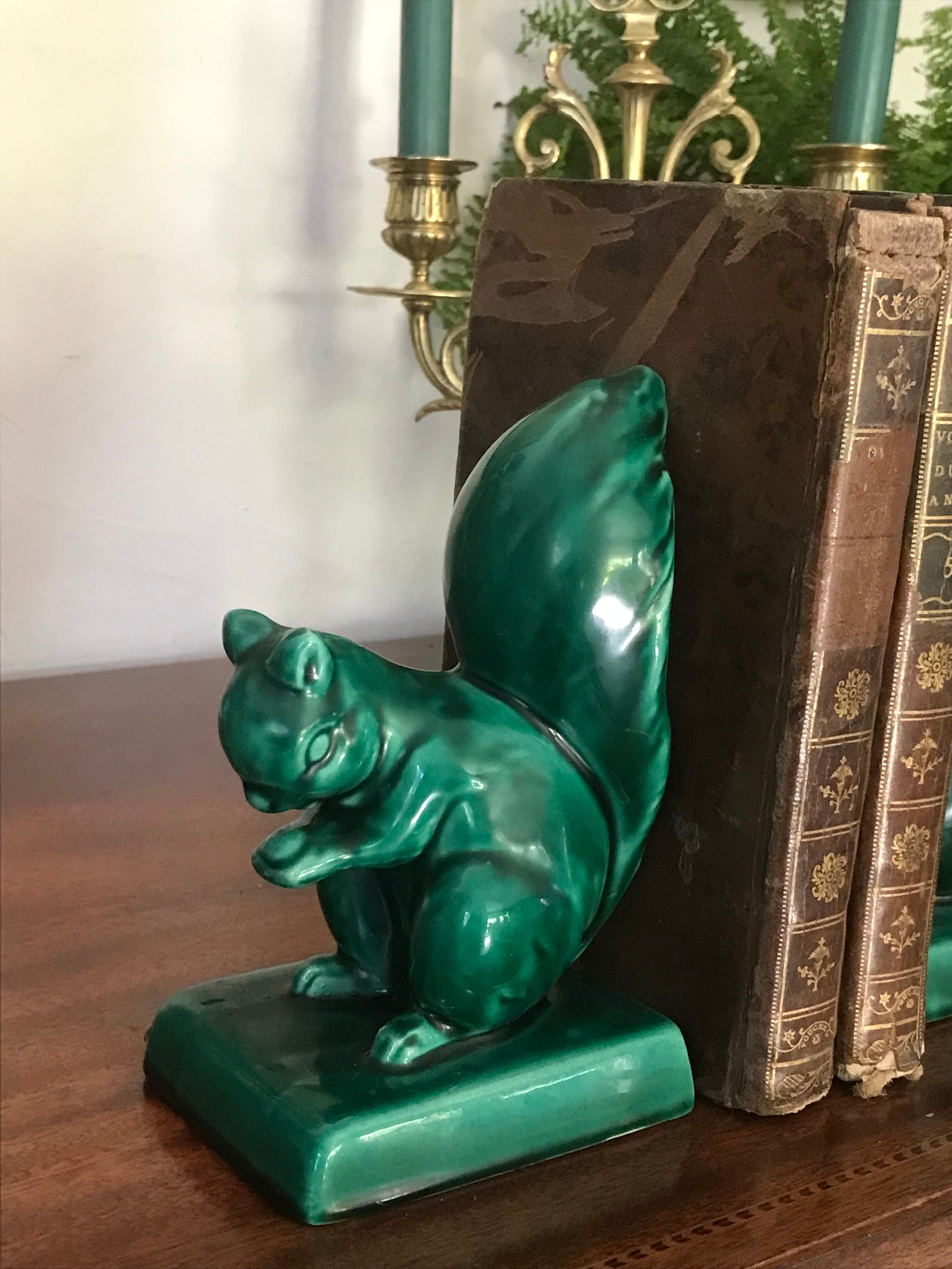 Pair of Art Deco ceramic book clamts