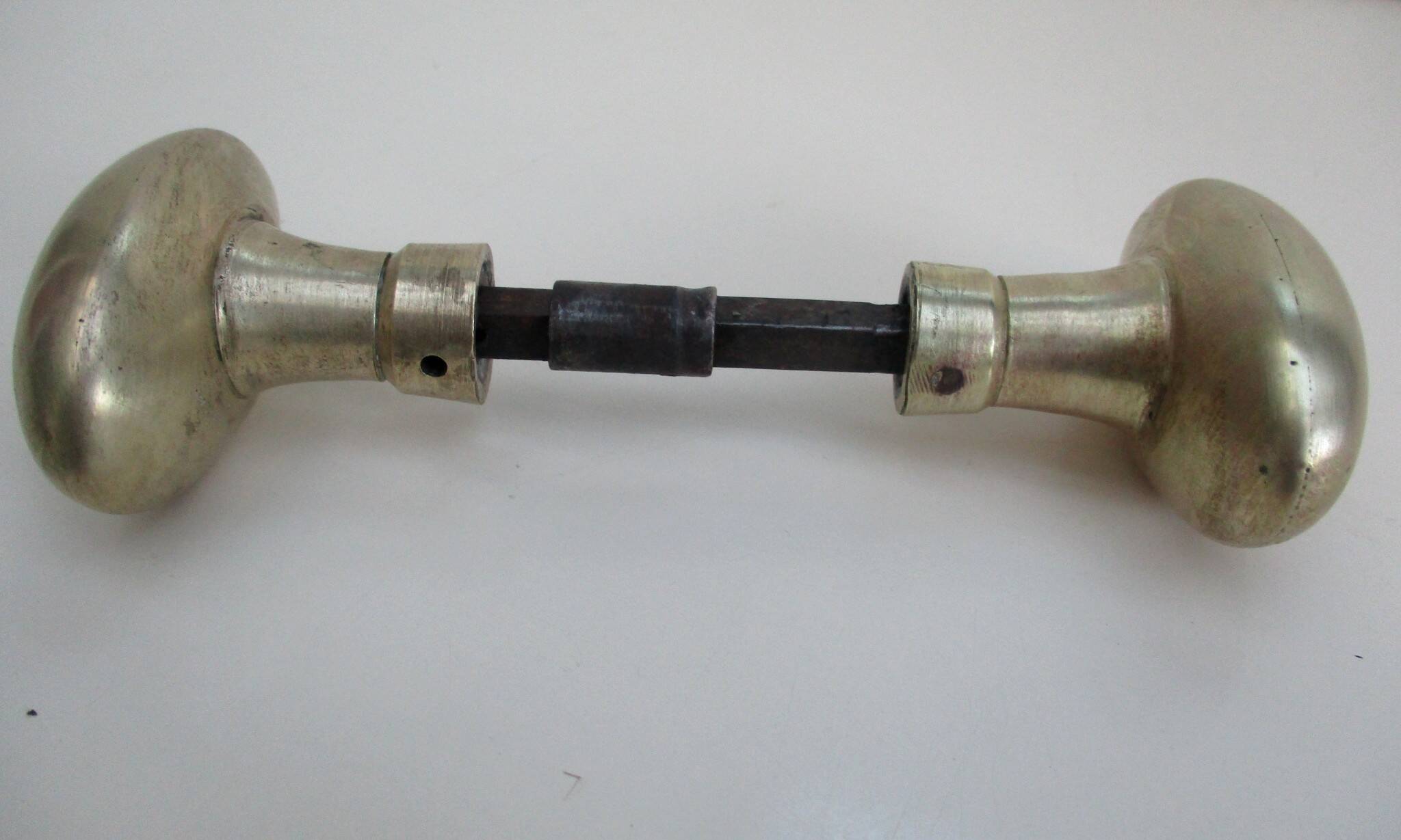 Antique oval brass door handles
