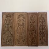 Pair of carved wooden panels - No. 1