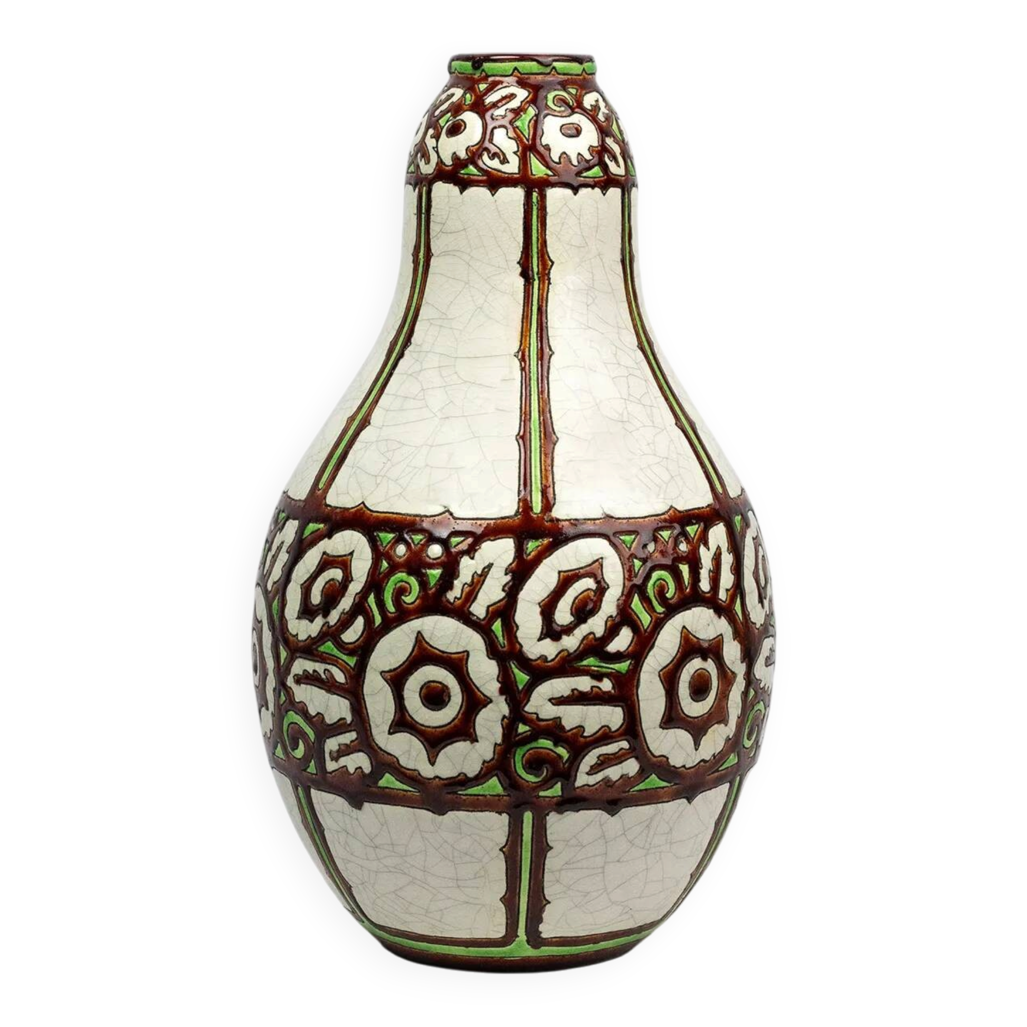 Vase Charles Catteau - Boch Frères Keramis – crackled earthenware, decoration 983