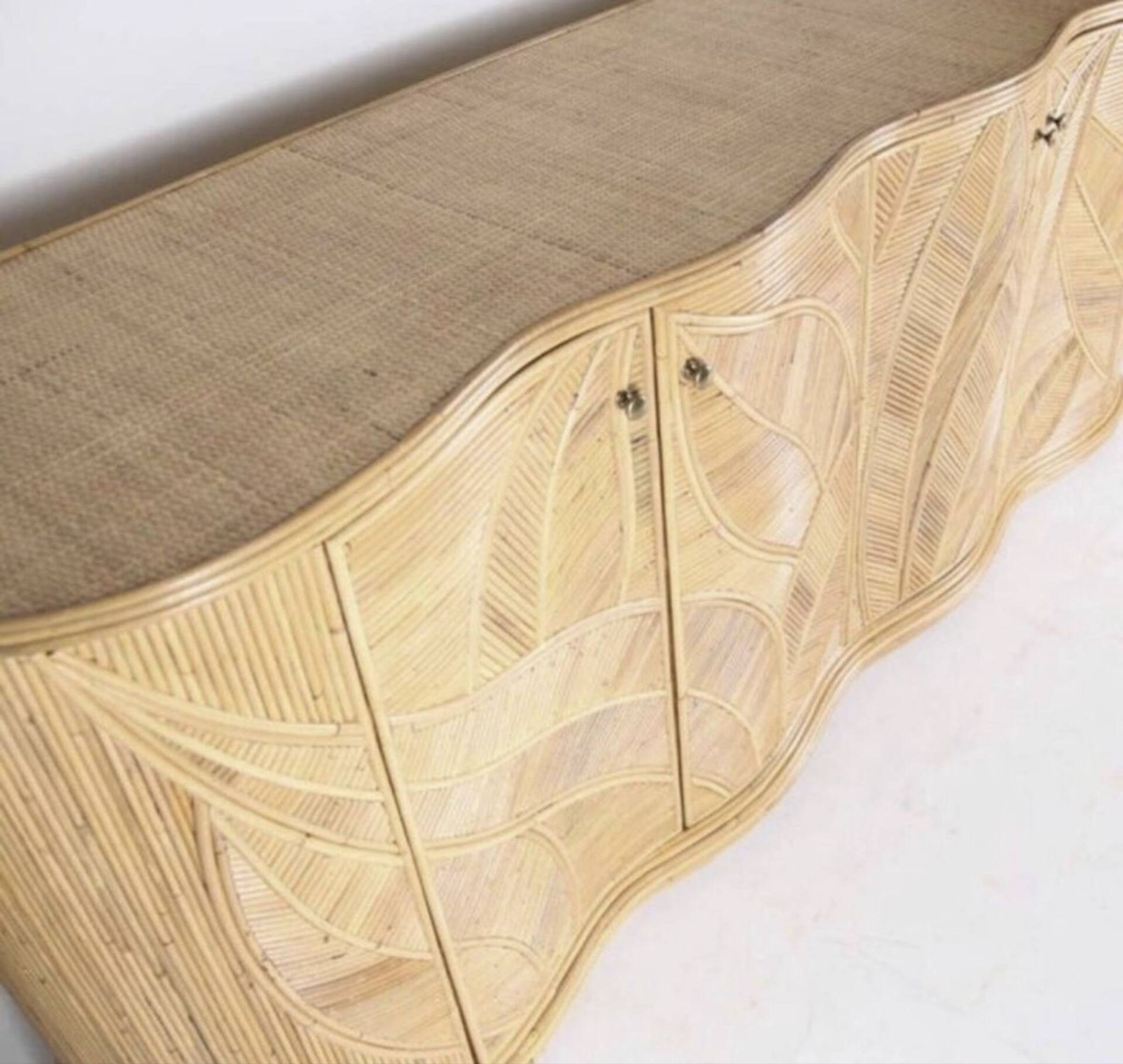 Enfilade « feuilles » en rotin 