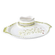 Grand Plat A Asperges Avec Saucier Vintage Céramique Barbotine
